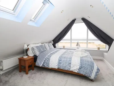 bedroom with a sea view